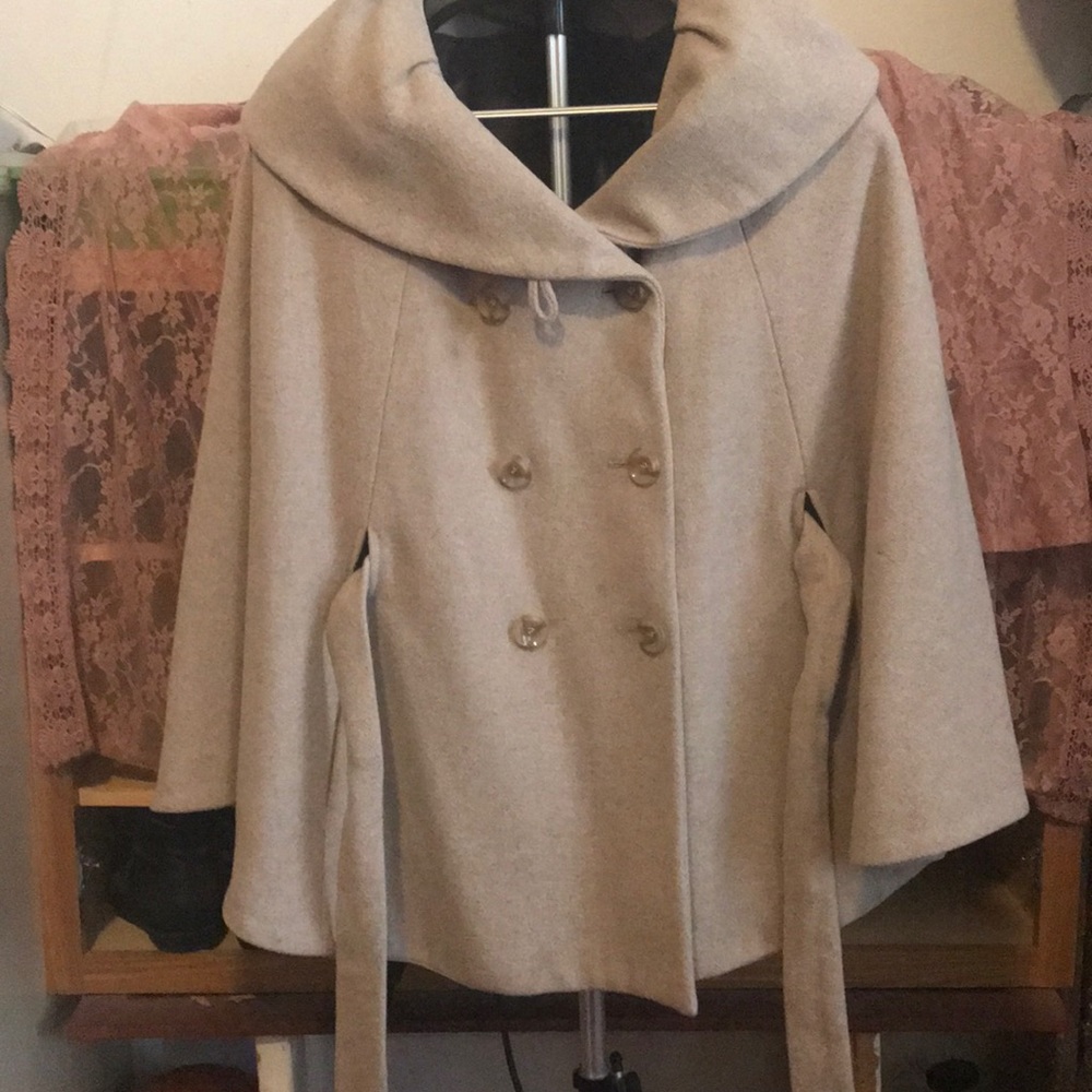 Calvin Klein Wool-Blend Cape